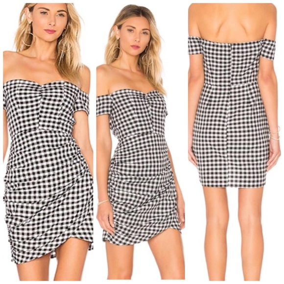 by the way. Dresses & Skirts - NWT Revolve Roselyn Gingham Dress Off the Shoulder